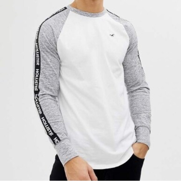Hollister Other - Men’s Hollister Long Sleeve White and Gray Raglan Tee